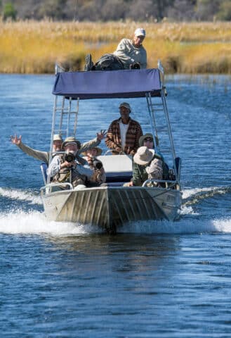 A group of travelers on a boat.