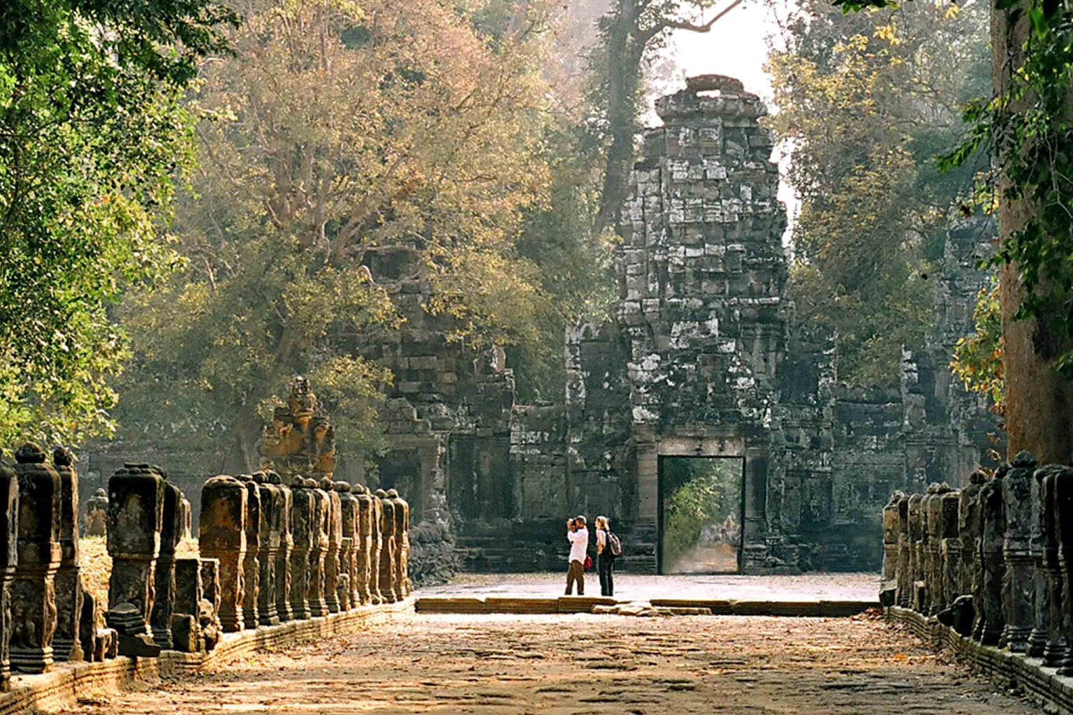 Tourists in Cambodia.