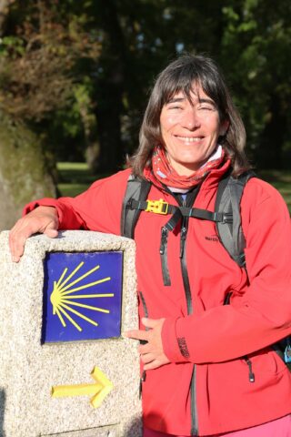 A hiker ready to hike the Camino de Santiago.