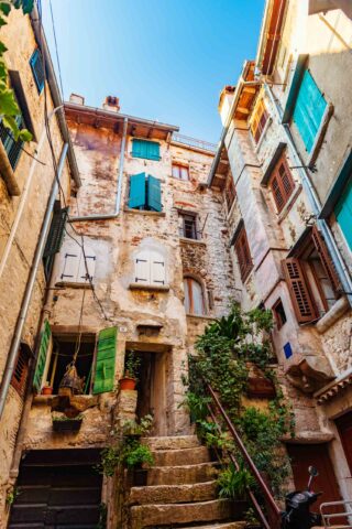 Buildings in Rovanij, Croatia.