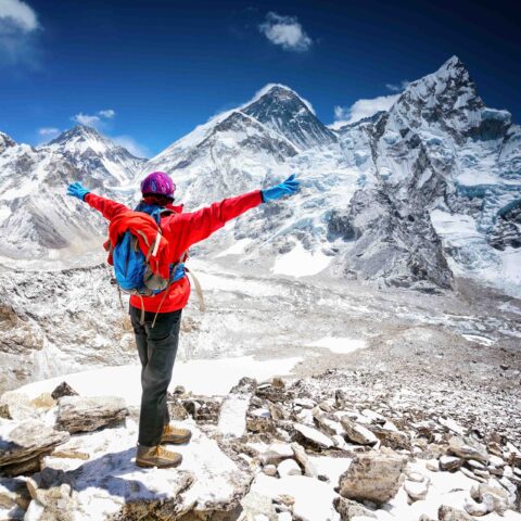 A hiker in the Himalayas.