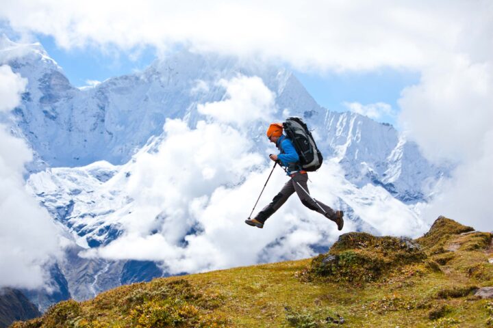 A hiker in the Himalayas.