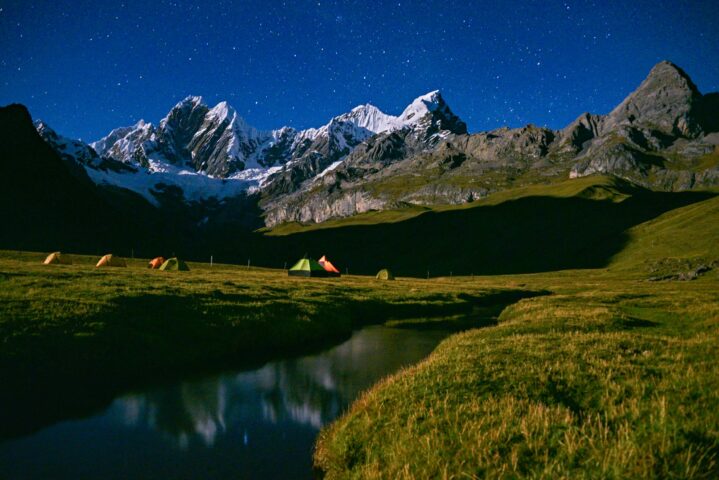 A campsite at night in Peru.