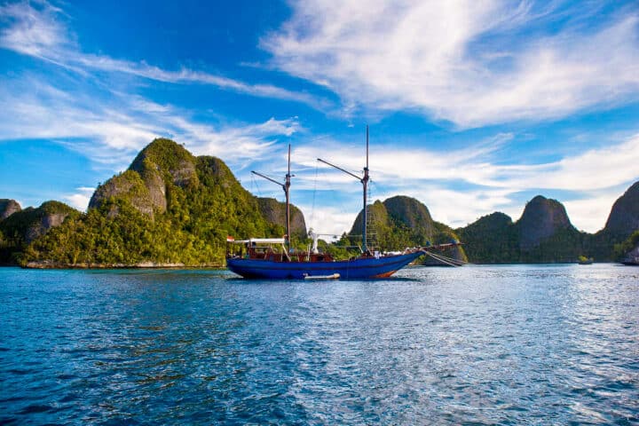 Boats by Raja Ampat.