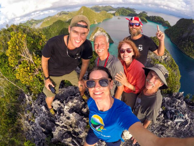 Tourists in Raja Ampat.