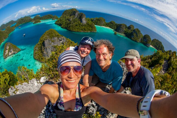 Tourists in Raja Ampat.